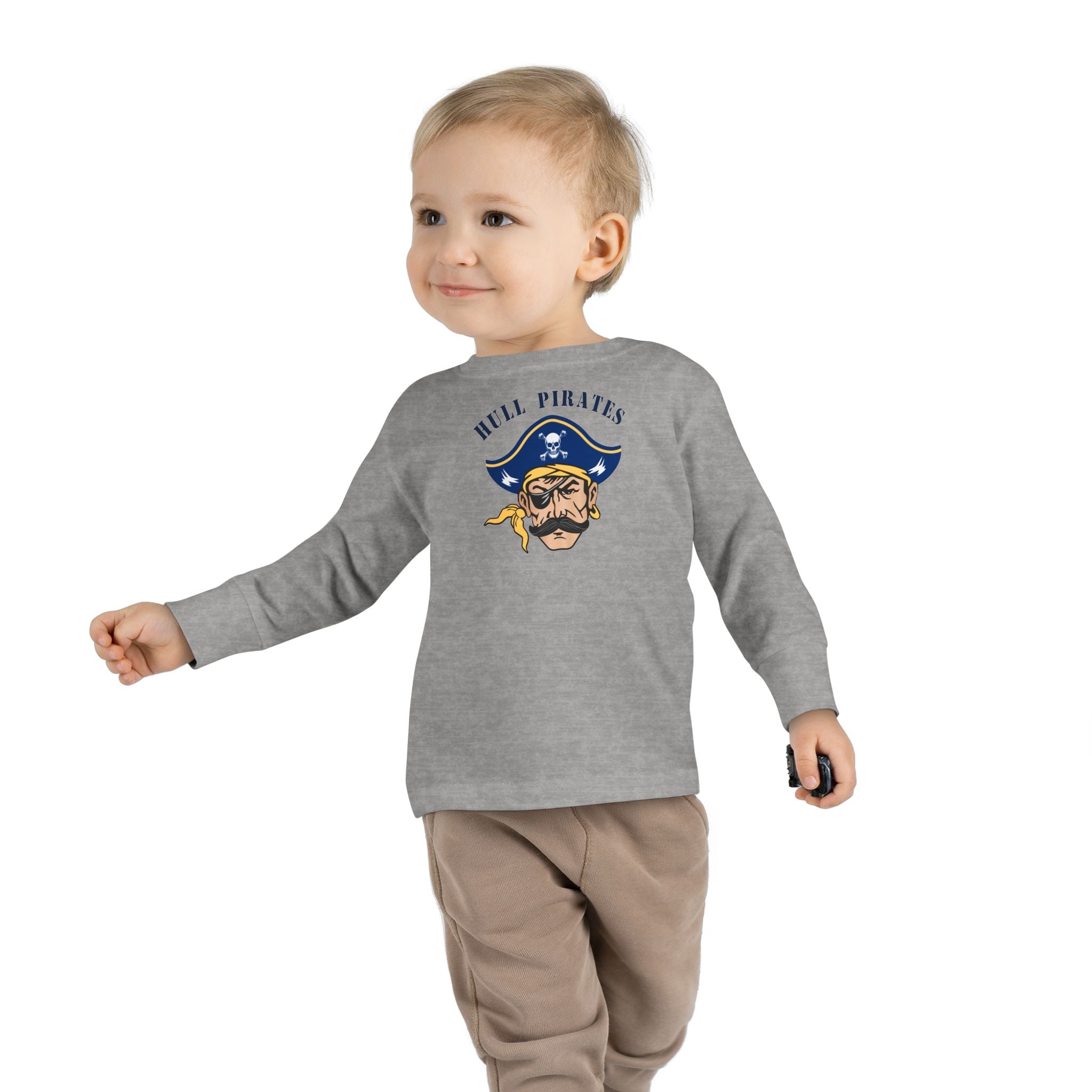 Hull Pirates - Toddler Cotton Long Sleeve T-Shirt, Name/Number Personalization