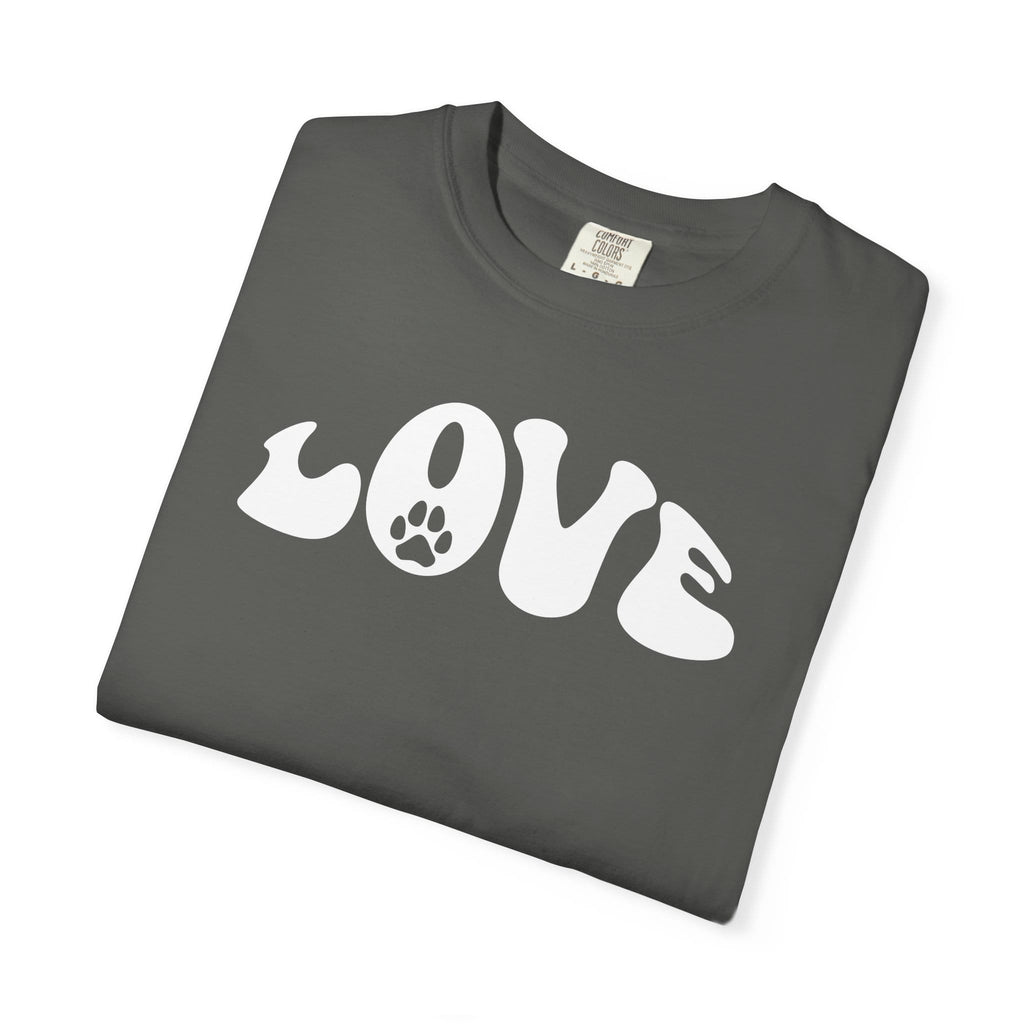 LOVE Paw Print - Garment Dyed Cotton T-Shirt