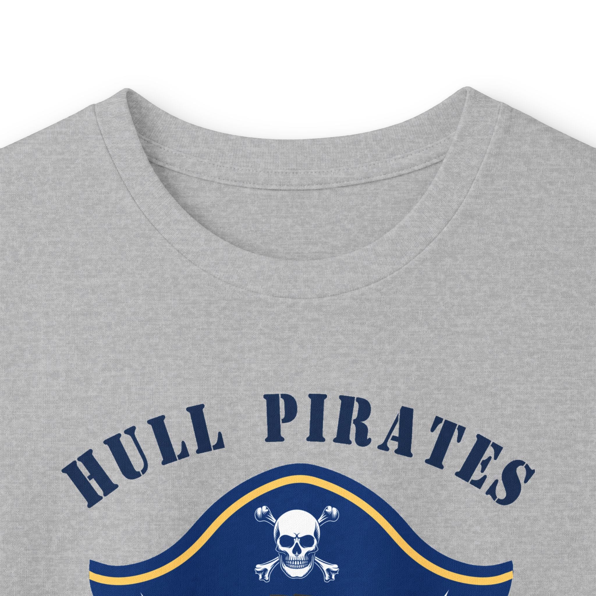 Hull Pirates - Adult Cotton Long Sleeve T-Shirt, Optional Name/Number Personalization