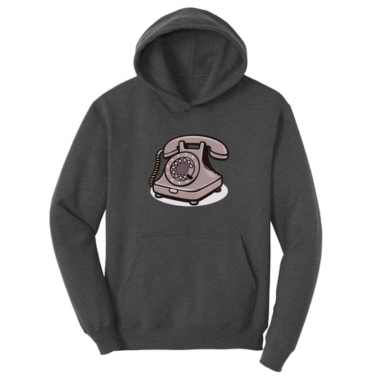 Customizable Rotary Telephone Design, Fleece Hoodie