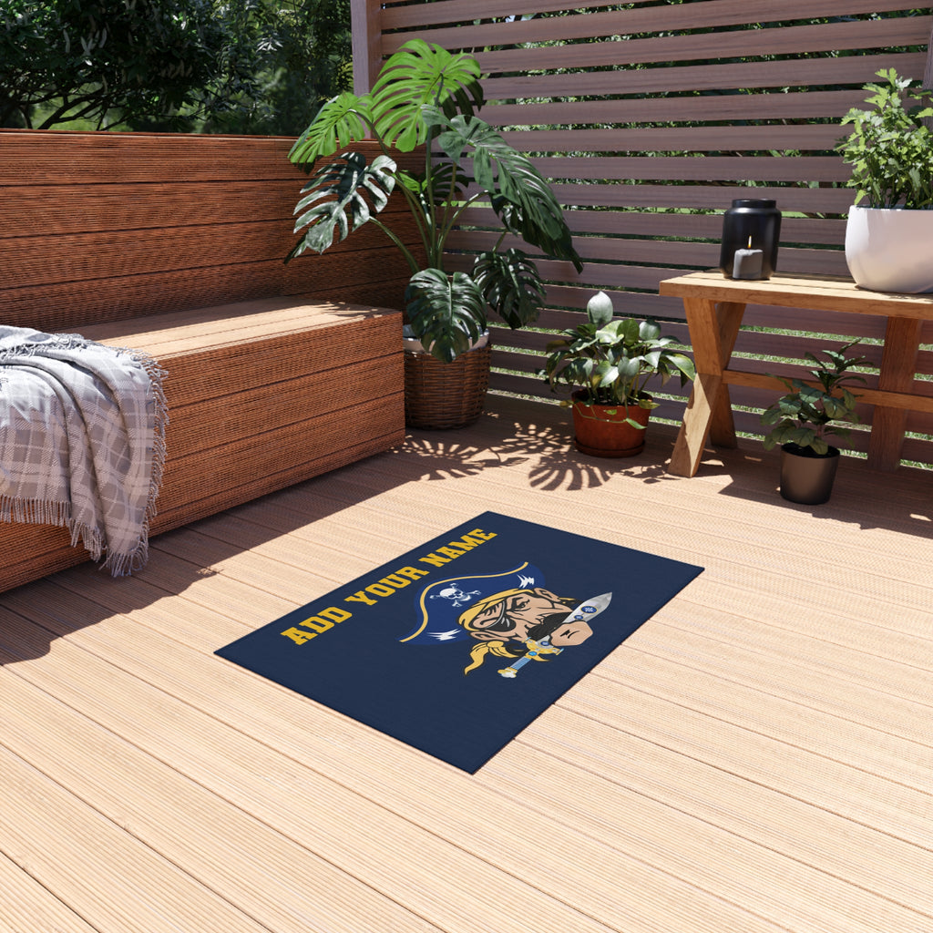 Hull Pirates- Personalized Pirate Outdoor Rug — Custom Name Nautical Doormat for Patio & Entry