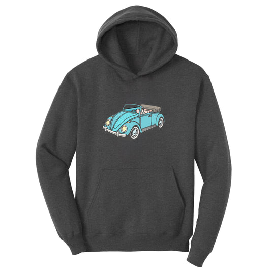 Customizable Retro Convertible Bug Design, Fleece Hoodie