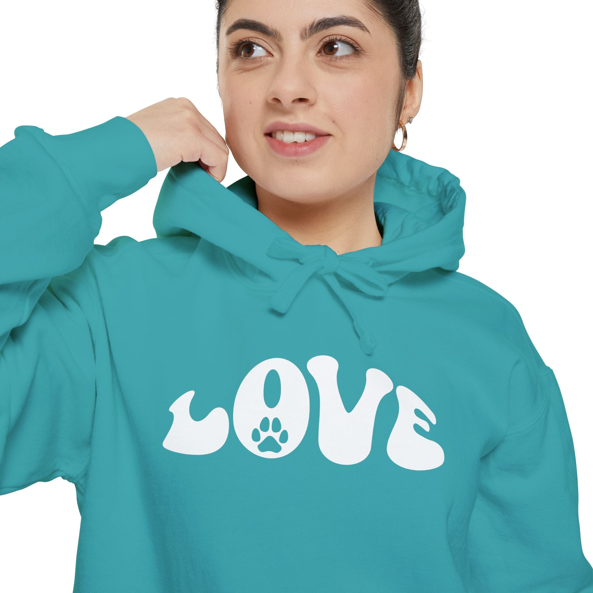 Love Paw Print — Garment Dyed Hoodie