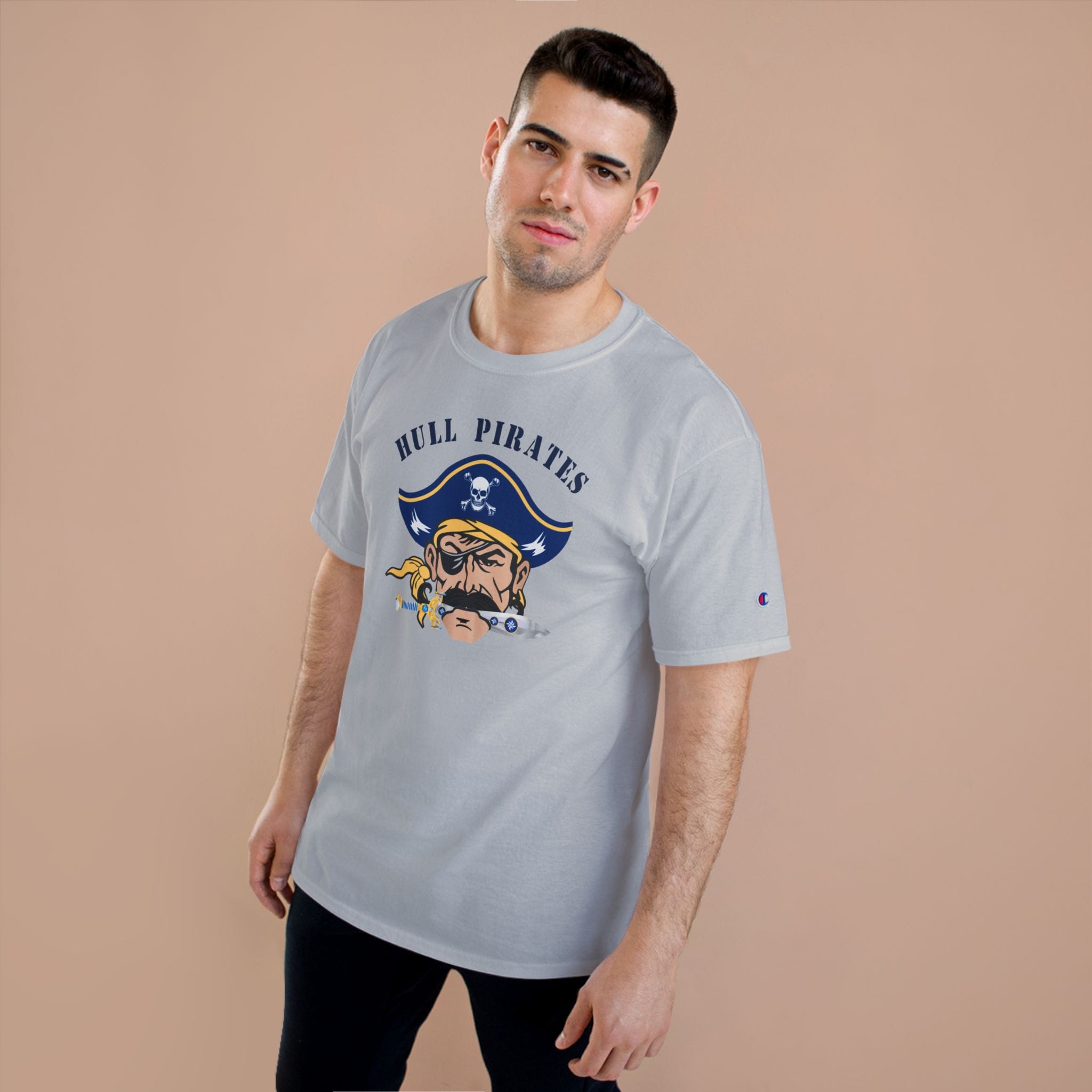 Hull Pirates – Champion Adult Cotton T‑Shirt, Optional Name/Number Personalization