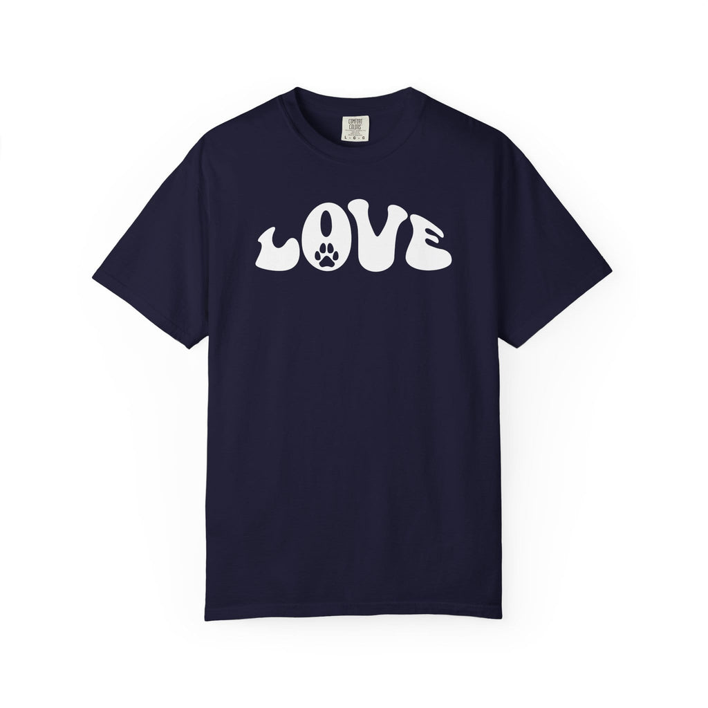 LOVE Paw Print - Garment Dyed Cotton T-Shirt