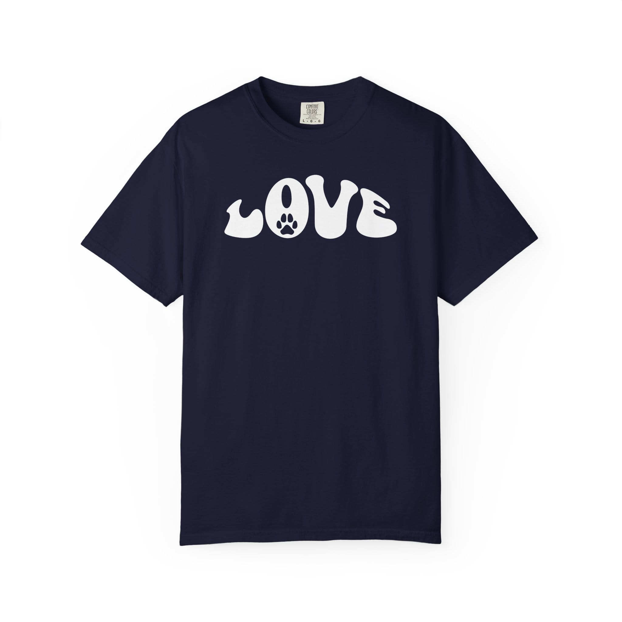LOVE Paw Print - Garment Dyed Cotton T-Shirt