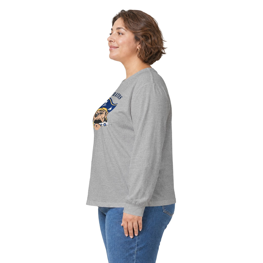 Hull Pirates - Adult Cotton Long Sleeve T-Shirt, Optional Name/Number Personalization