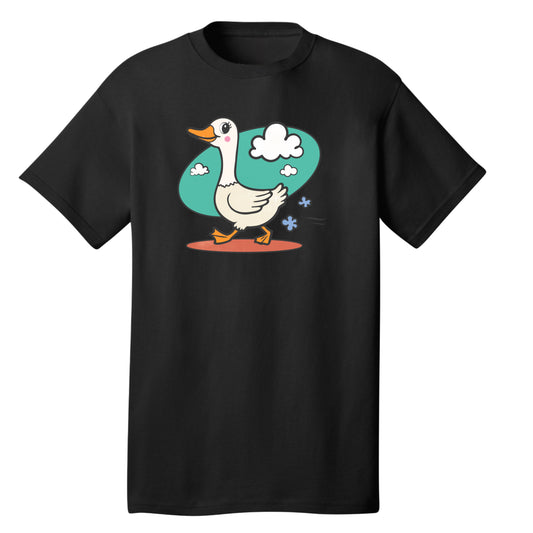 Customizable Cartoon Goose Design, 100% Cotton Tee