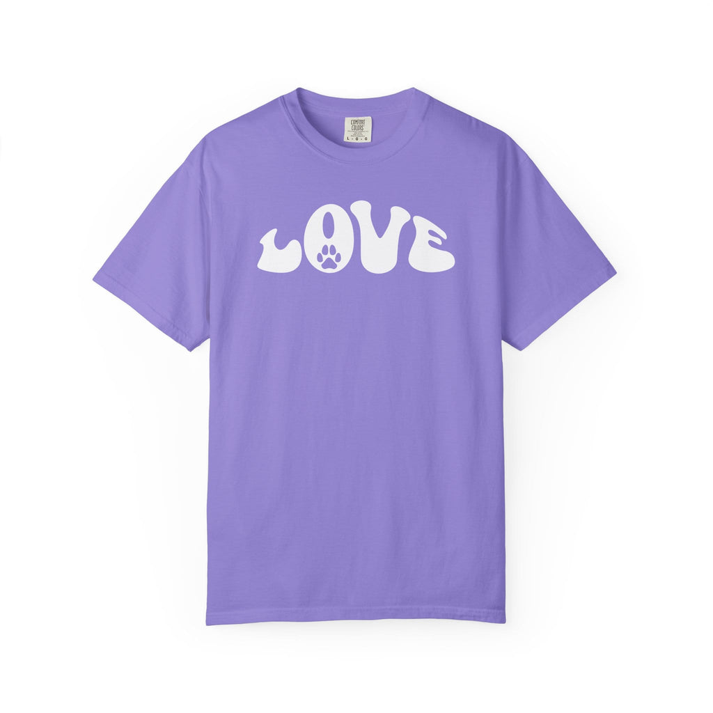 LOVE Paw Print - Garment Dyed Cotton T-Shirt