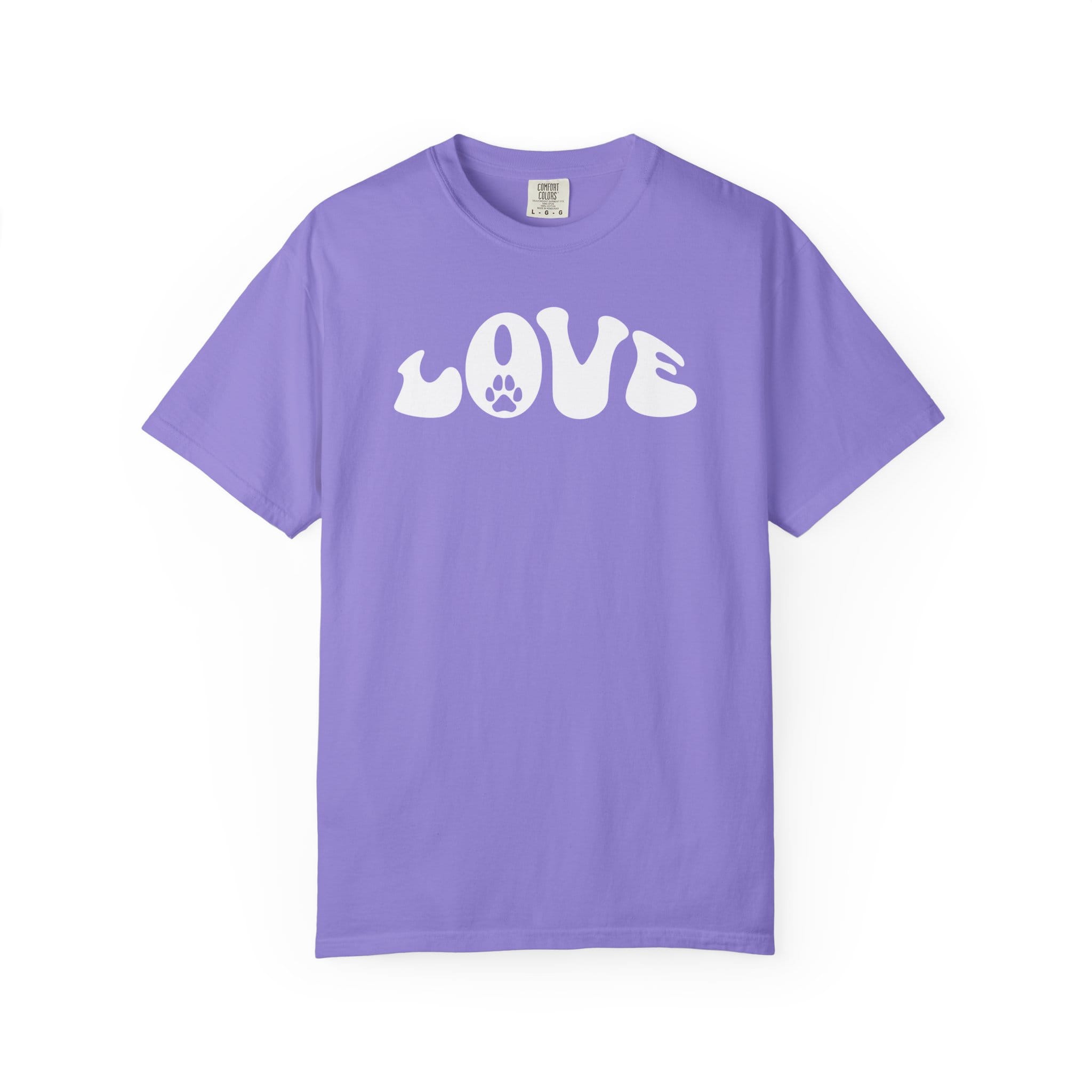 LOVE Paw Print - Garment Dyed Cotton T-Shirt