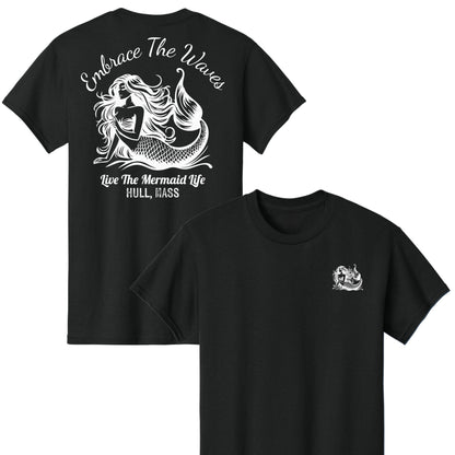Embrace The Waves – Live The Mermaid Life Adult Cotton T-Shirt - Hull, MA