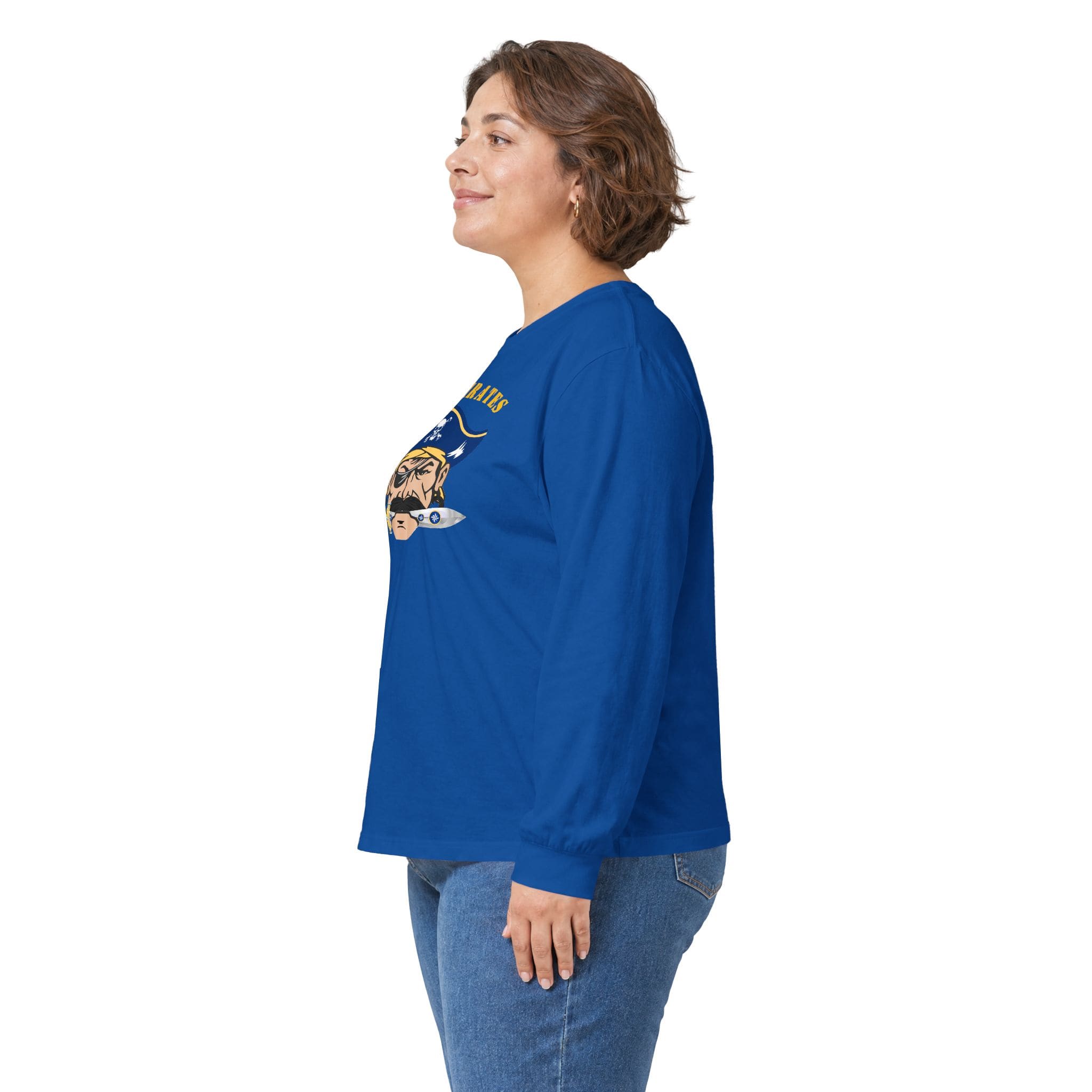 Hull Pirates - Adult Cotton Long Sleeve T-Shirt, Optional Name/Number Personalization