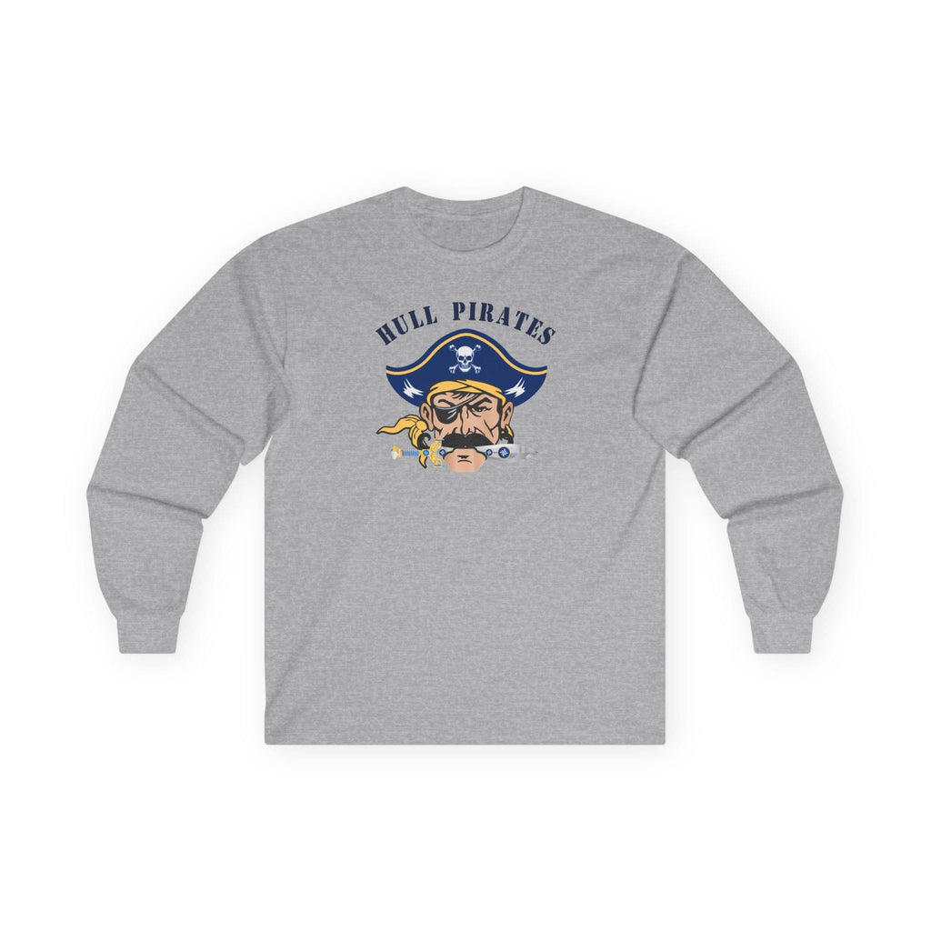 Hull Pirates - Adult Cotton Long Sleeve T-Shirt, Optional Name/Number Personalization