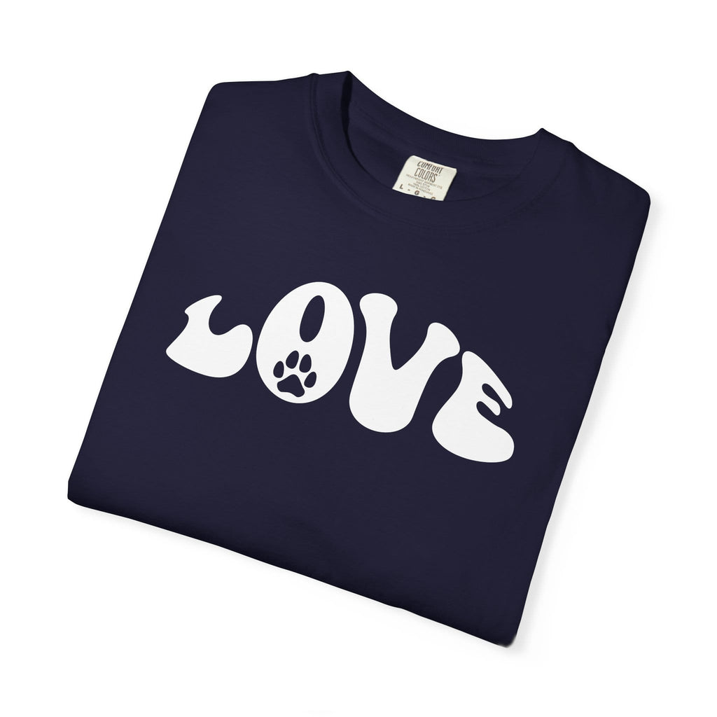 LOVE Paw Print - Garment Dyed Cotton T-Shirt