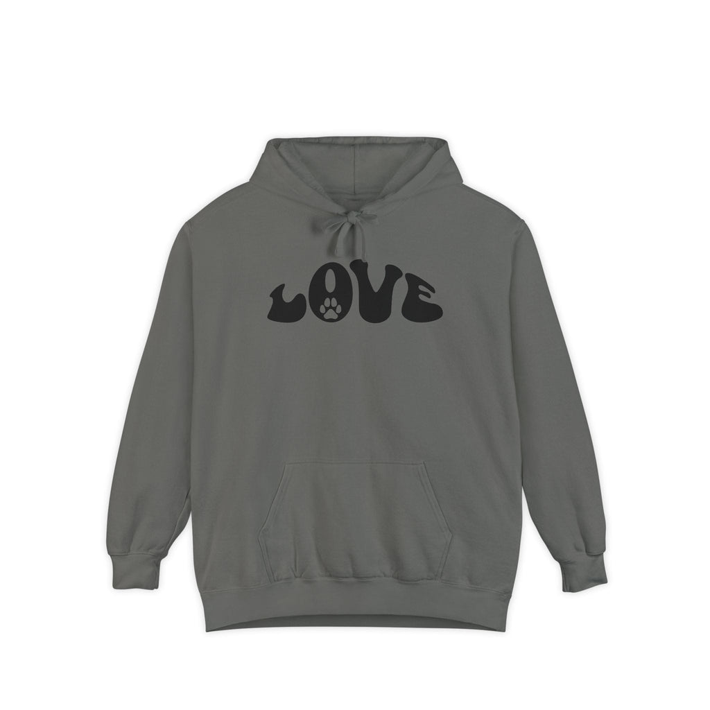 Love Paw Print — Garment Dyed Hoodie