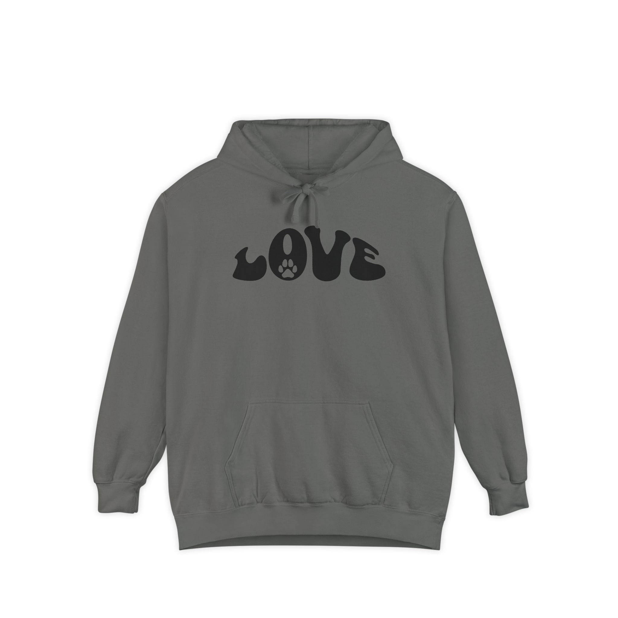 Love Paw Print — Garment Dyed Hoodie