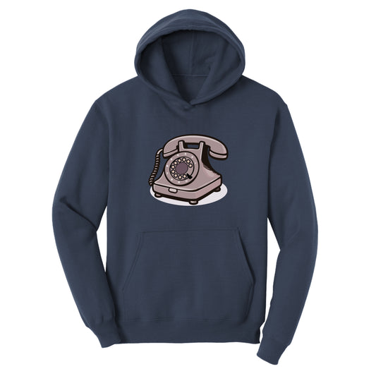 Customizable Rotary Telephone Design, Fleece Hoodie