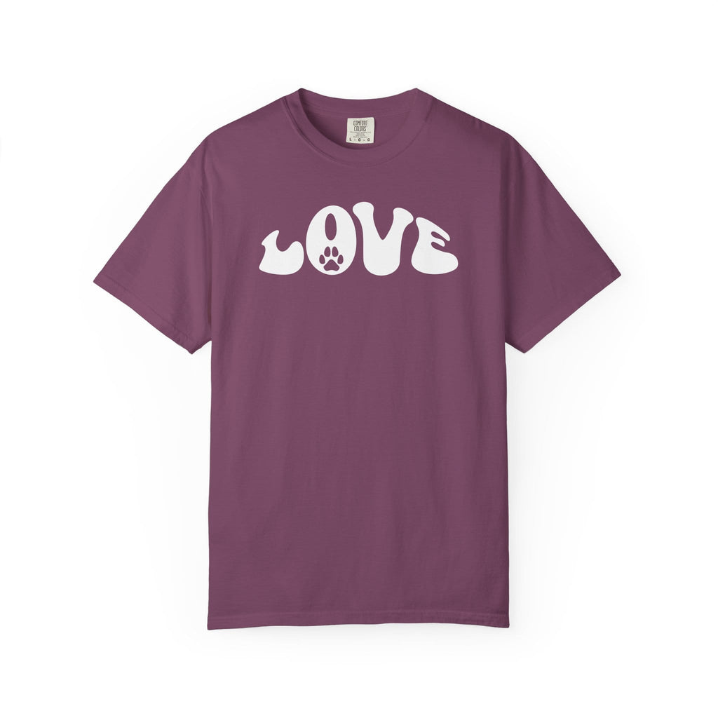 LOVE Paw Print - Garment Dyed Cotton T-Shirt