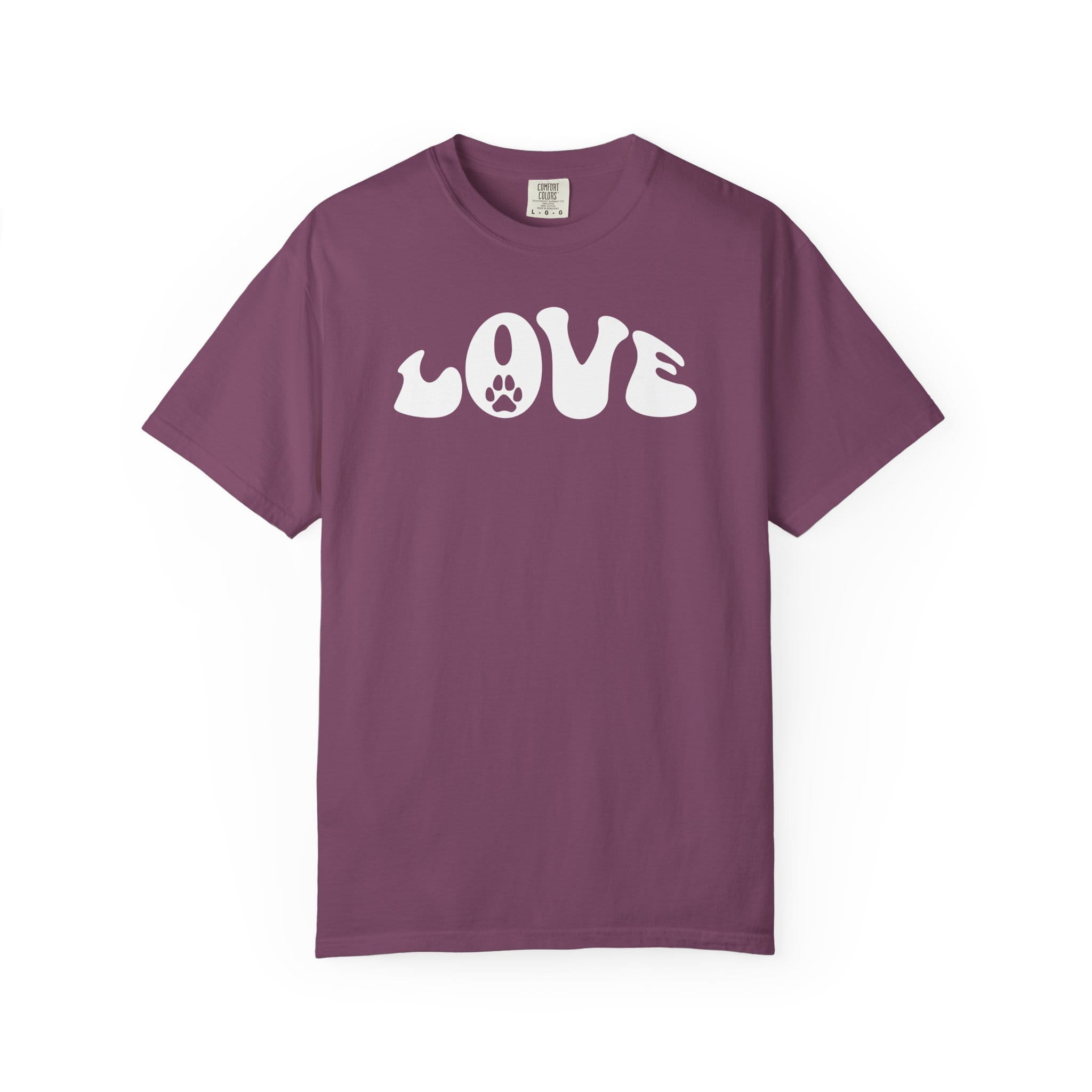 LOVE Paw Print - Garment Dyed Cotton T-Shirt