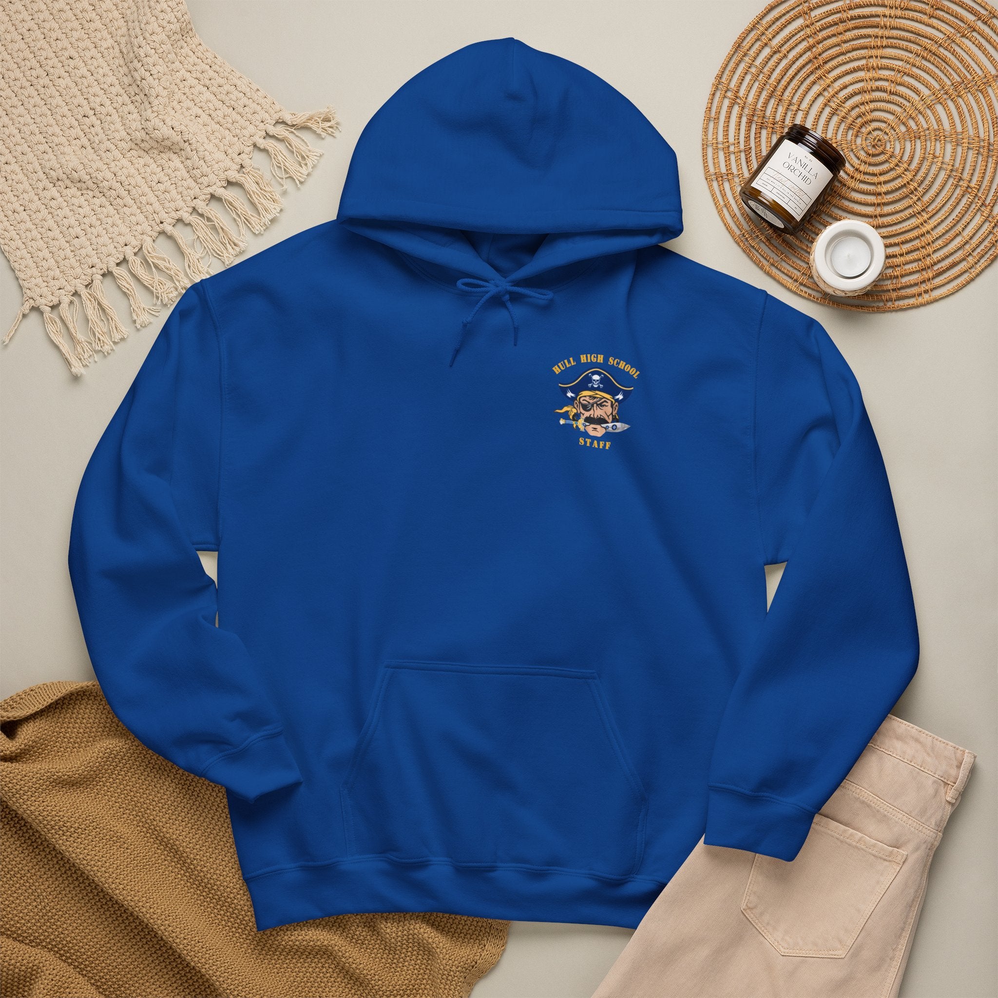 Hull High School - Hull Pirates - Adult Fleece Pullover Hoodie
