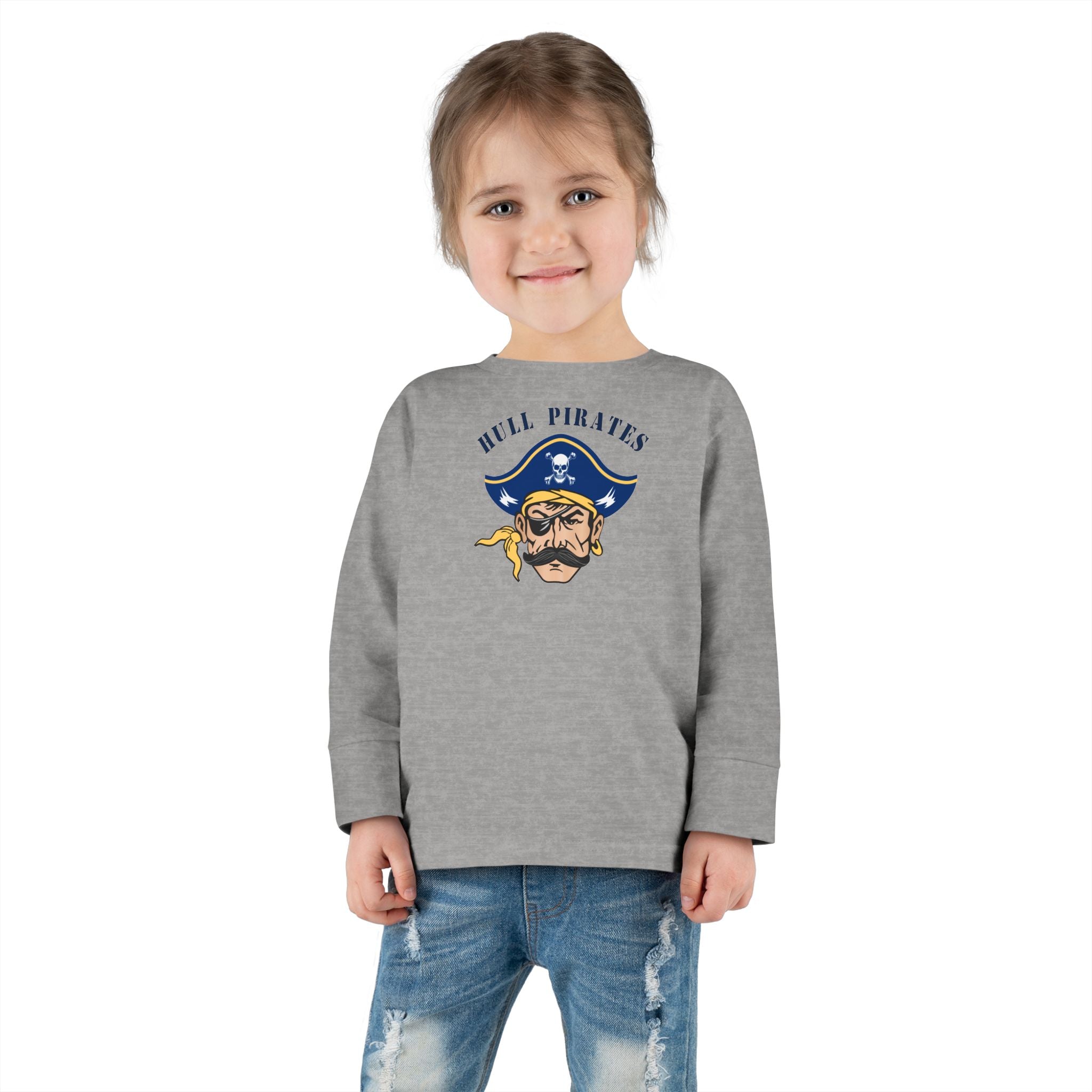 Hull Pirates - Toddler Cotton Long Sleeve T-Shirt, Name/Number Personalization