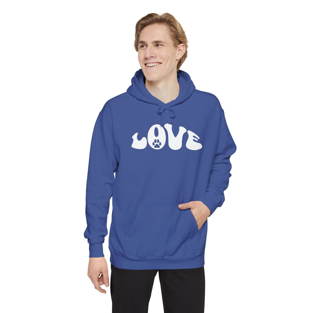 Love Paw Print — Garment Dyed Hoodie