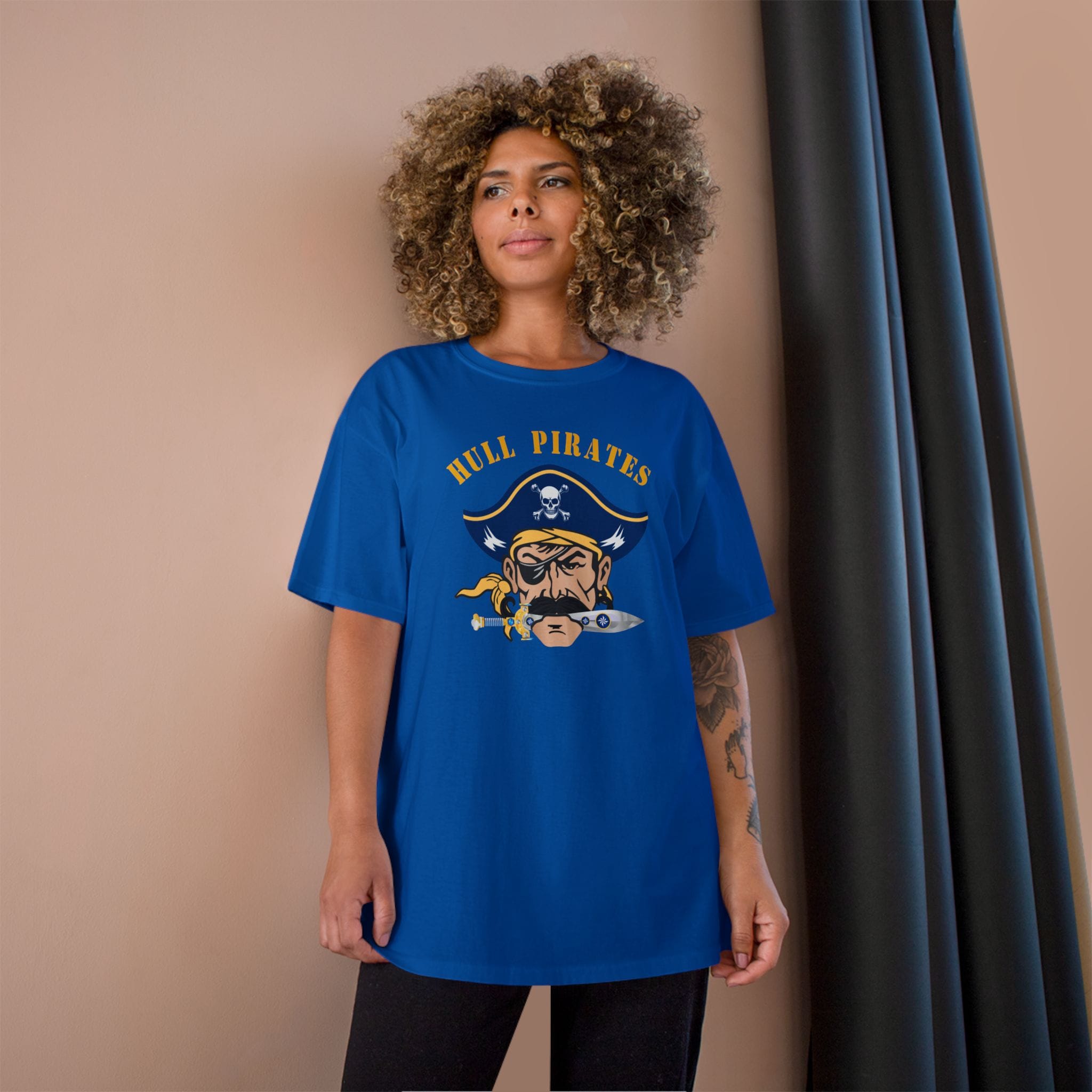 Hull Pirates – Champion Adult Cotton T‑Shirt, Optional Name/Number Personalization