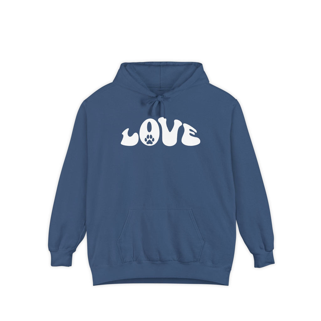 Love Paw Print — Garment Dyed Hoodie