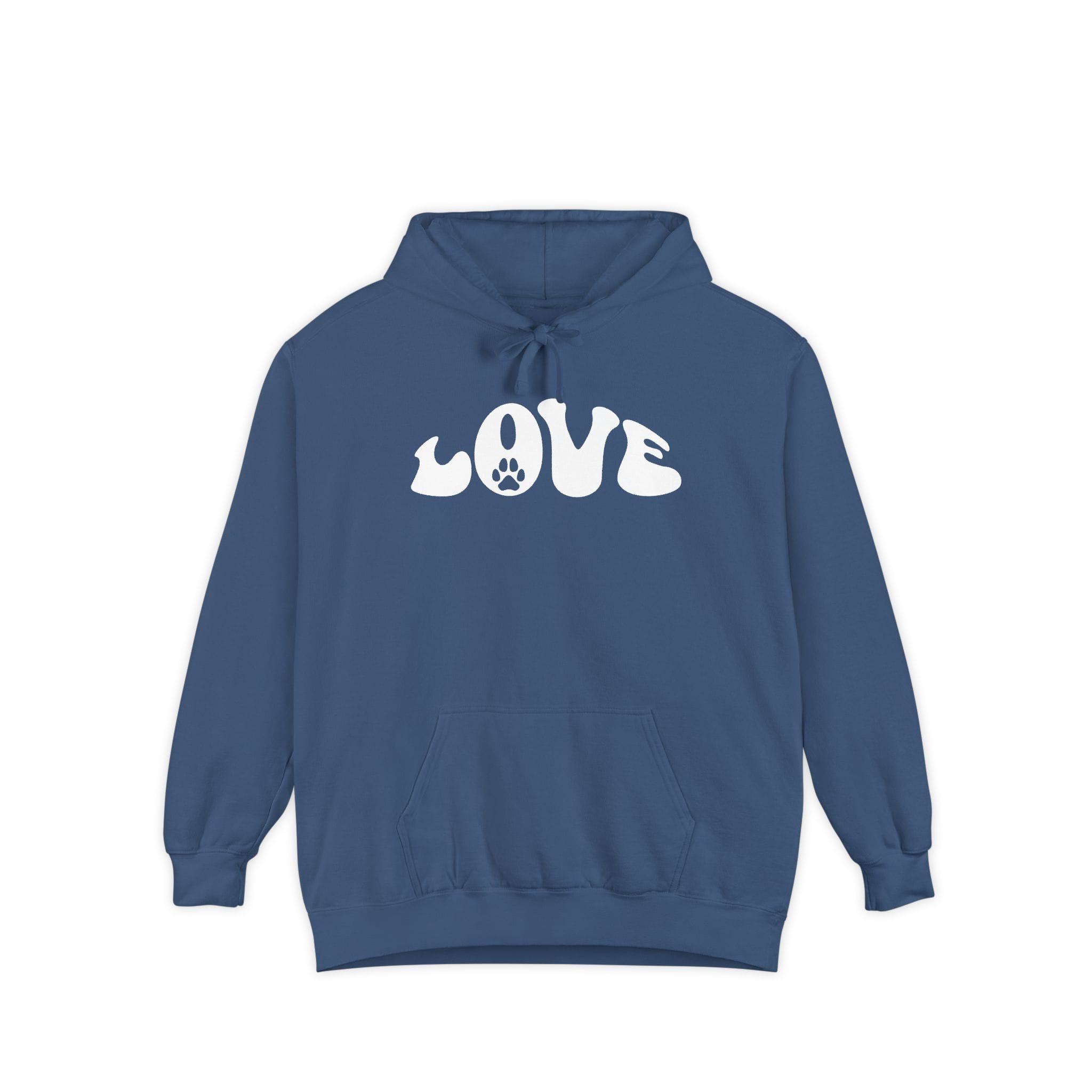 Love Paw Print — Garment Dyed Hoodie