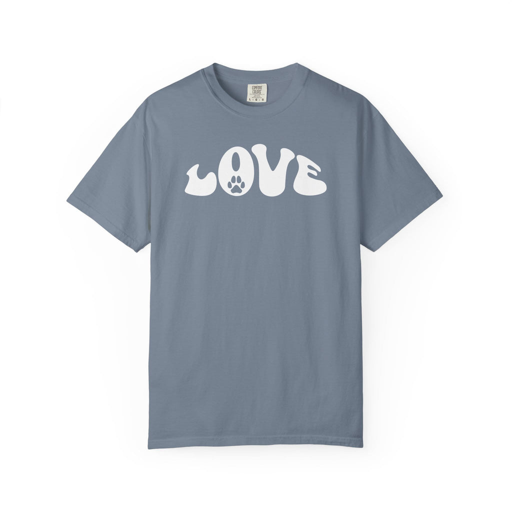 LOVE Paw Print - Garment Dyed Cotton T-Shirt