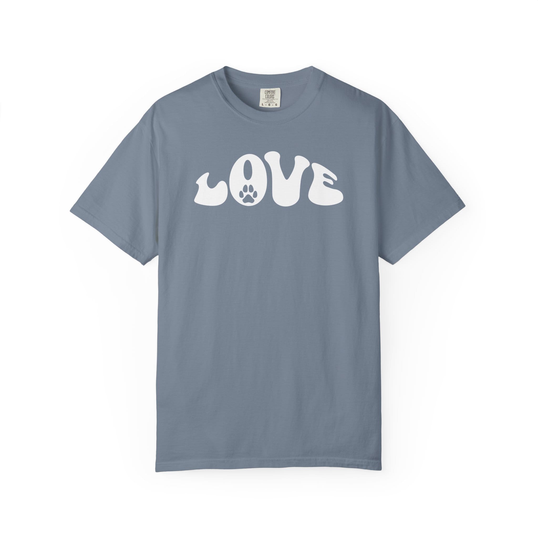 LOVE Paw Print - Garment Dyed Cotton T-Shirt