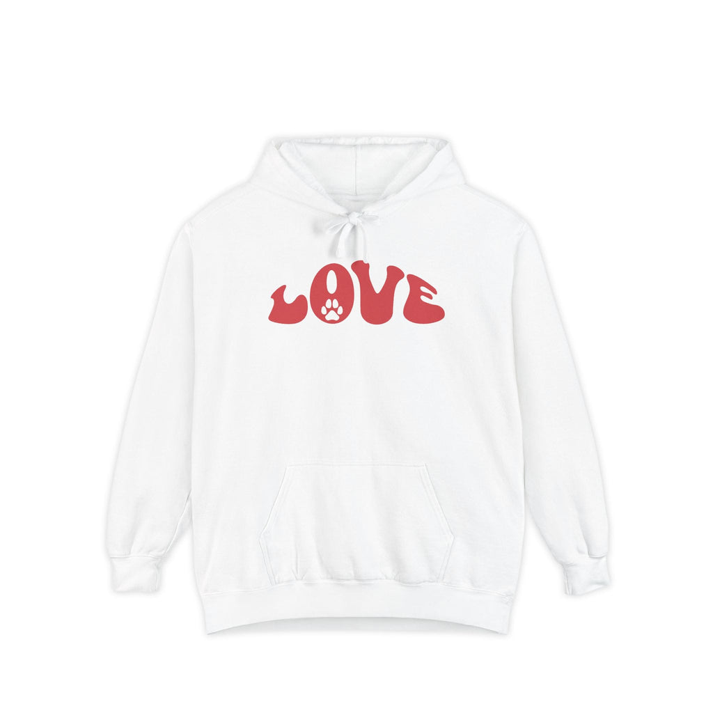 Love Paw Print — Garment Dyed Hoodie
