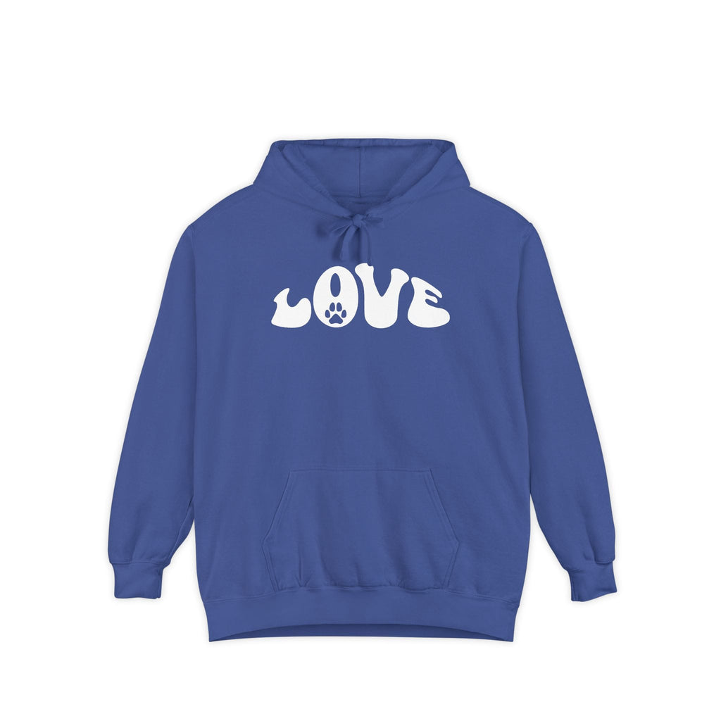 Love Paw Print — Garment Dyed Hoodie