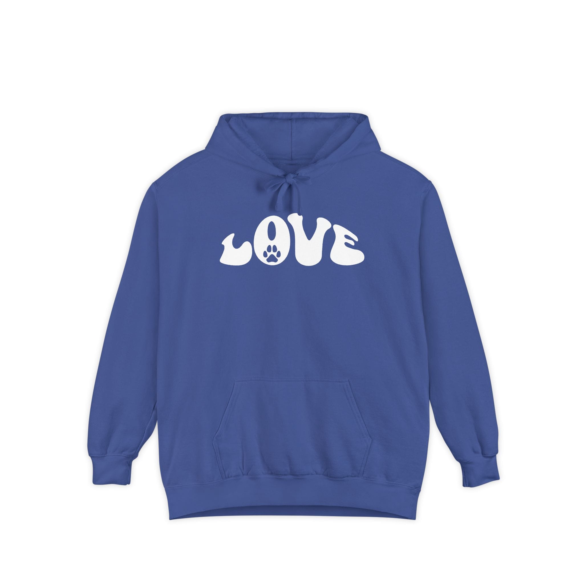 Love Paw Print — Garment Dyed Hoodie