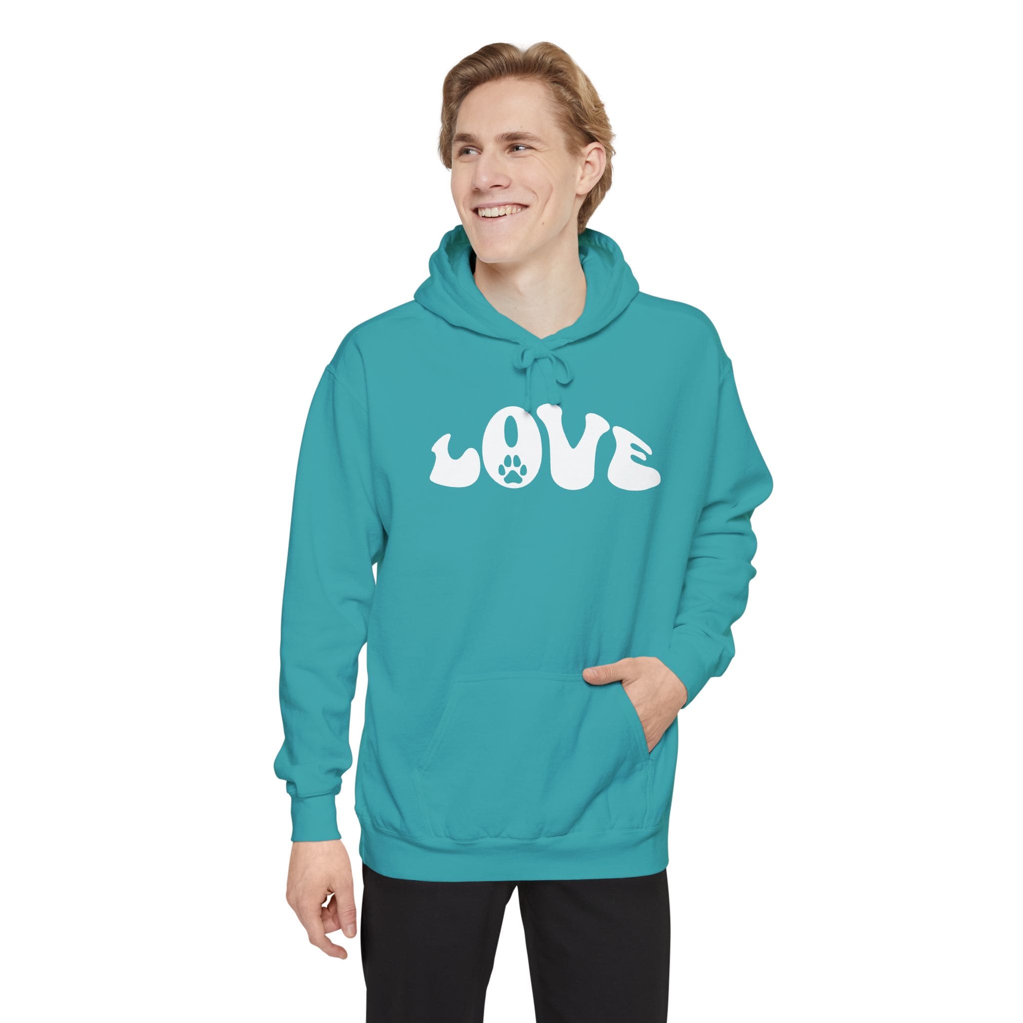 Love Paw Print — Garment Dyed Hoodie