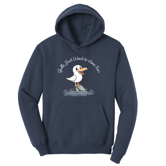 Gulls Just Want to Have Fun  – Adult Fleece Hoodie