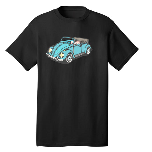 Customizable Retro Convertible Bug Design, 100% Cotton Tee
