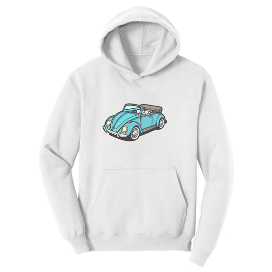 Customizable Retro Convertible Bug Design, Fleece Hoodie