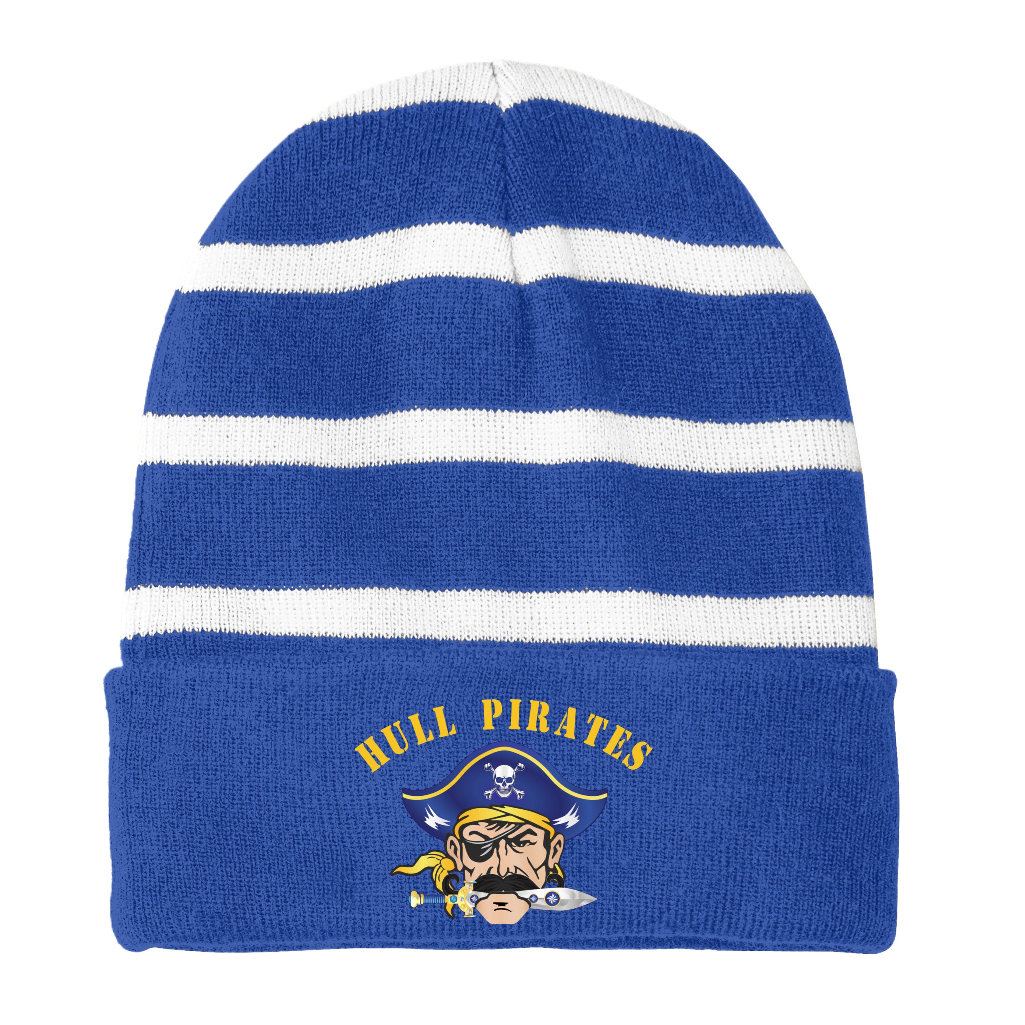 Hull Pirates - Adult Striped Knit Hat with Fleece Lining- Holiday Special