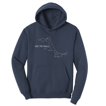 GO TO HULL  – Adult Fleece Hoodie - Hull, MA