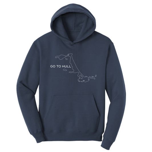 GO TO HULL  – Adult Fleece Hoodie - Hull, MA