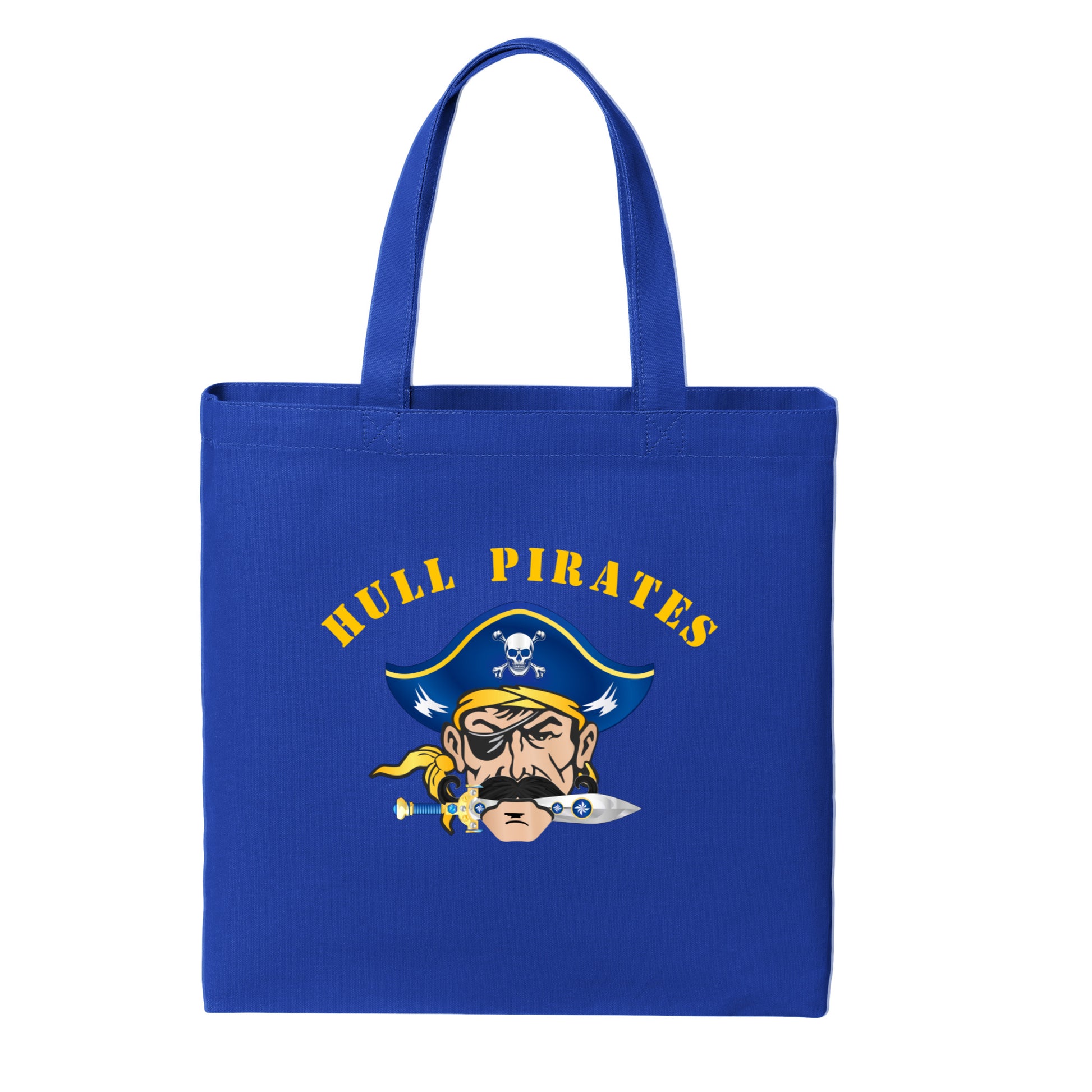Hull Pirates Cotton Canvas Tote Bag – Blue Tote with Yellow Team Graphic  