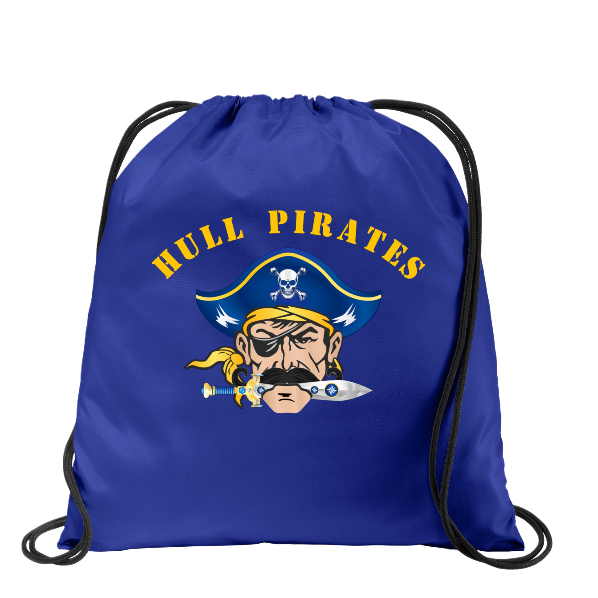 Hull Pirates Drawstring Bag – Blue Polyester Bag with Yellow Team Graphic  