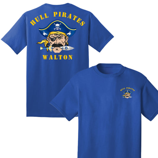 Hull Pirates Personalized Cotton Tee – Blue T-Shirt with Custom Name Options