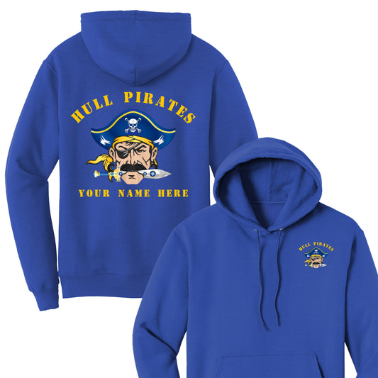 Hull Pirates Personalized Pullover Hoodie – Blue Hoodie with Custom Name Option