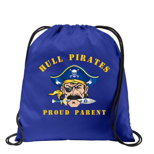 Hull Pirates Proud Parent Drawstring Bag – Blue Bag with Yellow Team Graphic