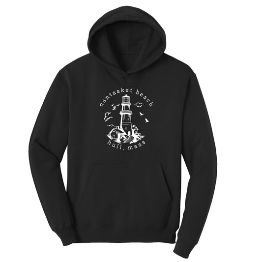 Nantasket Beach Lighthouse - Kids Fleece Hoodie - Hull, MA