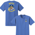 Blue t-shirt with 'Hull Pirates' design on front and back