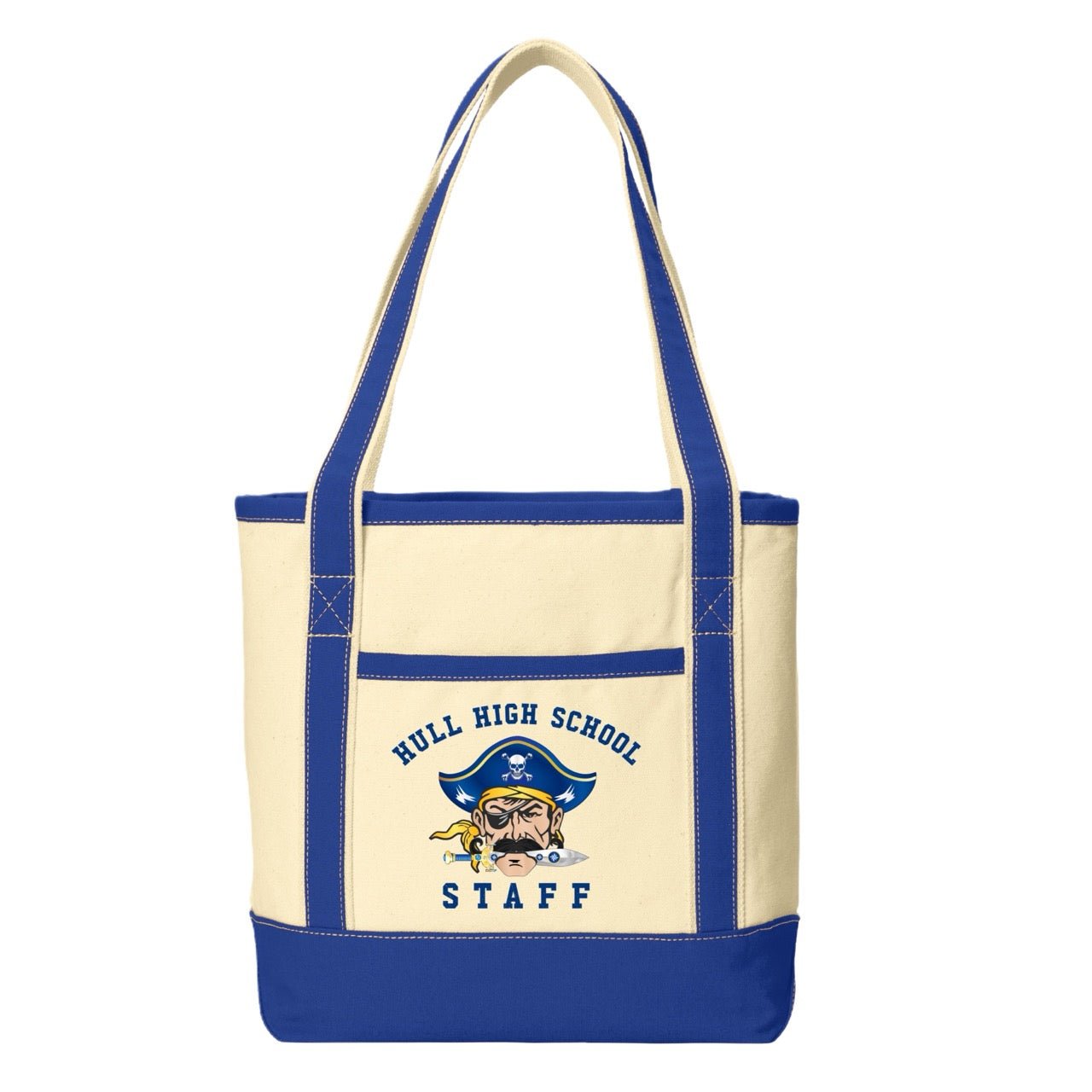 Hull High School - STAFF, 13” x 12” Cotton Canvas Boat Bag - Baby Squid Ink