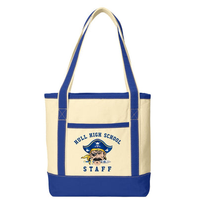Hull High School - STAFF, 13” x 12” Cotton Canvas Boat Bag - Baby Squid Ink
